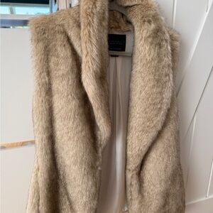 Sanctuary Faux Fur Vest (Tan/Beige)